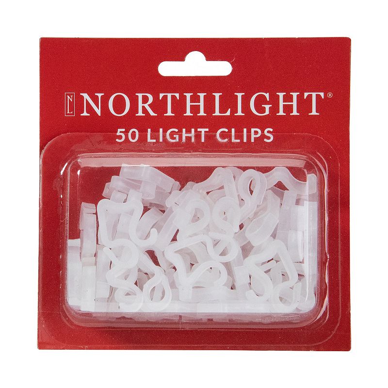 50 Count Clear Outdoor Gutter Christmas Light Clips