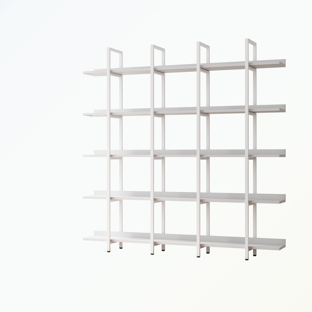 5 Tier Bookcase with Metal Frame  MDF Board