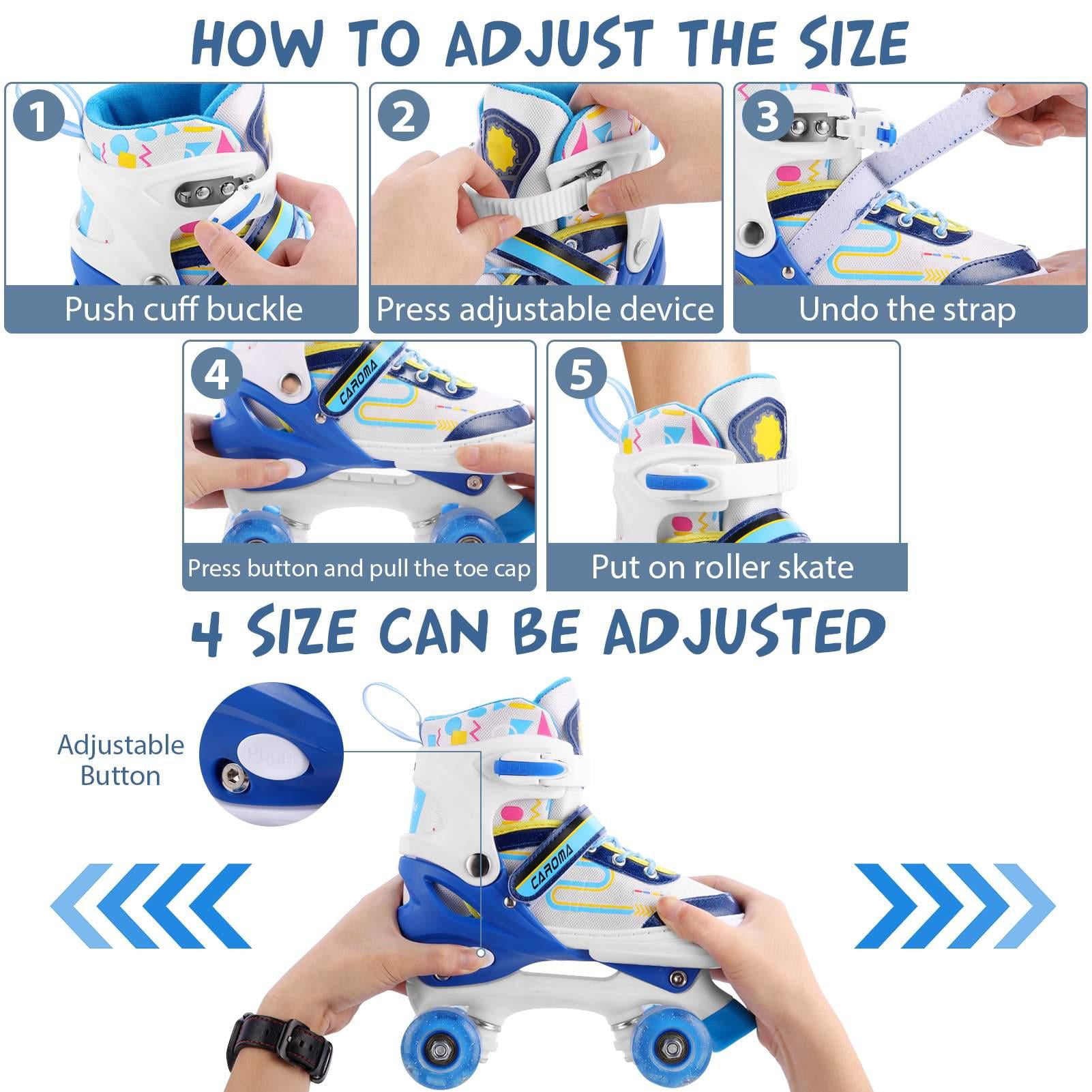 Inline Skates Adjustable Roller Blades with Light Up Wheels Inline Skate Shoe for Teens Outdoor Play Roller Skates for Women Men Roller Blades for Beginners