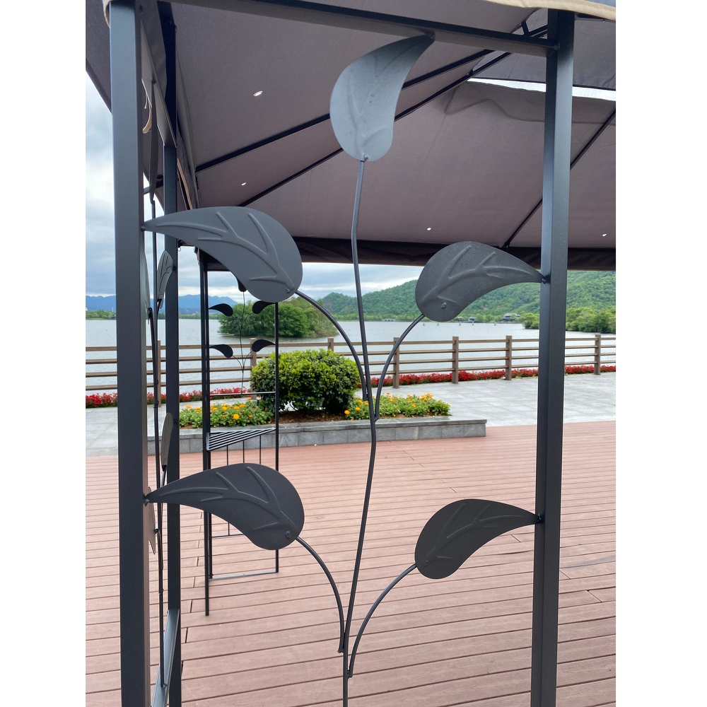 Versatile 13' x10' Outdoor Patio Gazebo with Double Vented Roof   Detachable Mosquito Net  Suitable for Lawn  Garden  Backyard