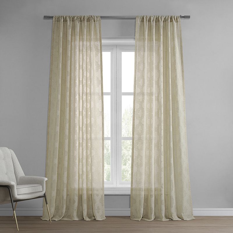 EFF Calais Tile Patterned Sheer Curtain