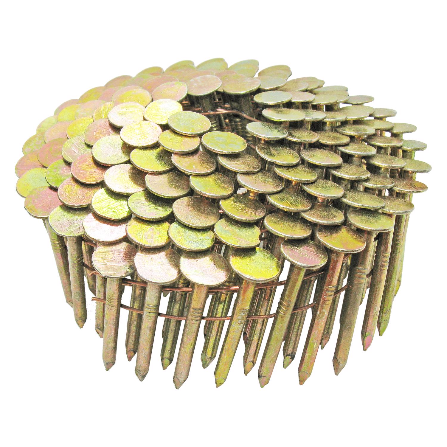 Grip-Rite 1-1/2 in. 11 Ga. Angled Coil Electro Galvanized Roofing Nails 15 deg 7200 pk