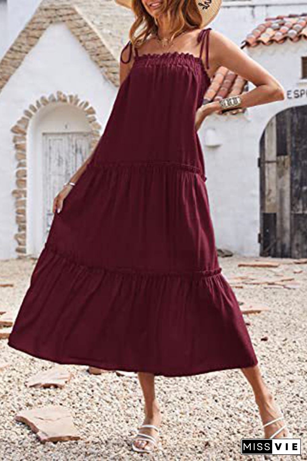 Solid Color Slip Swing Dress Wholesale