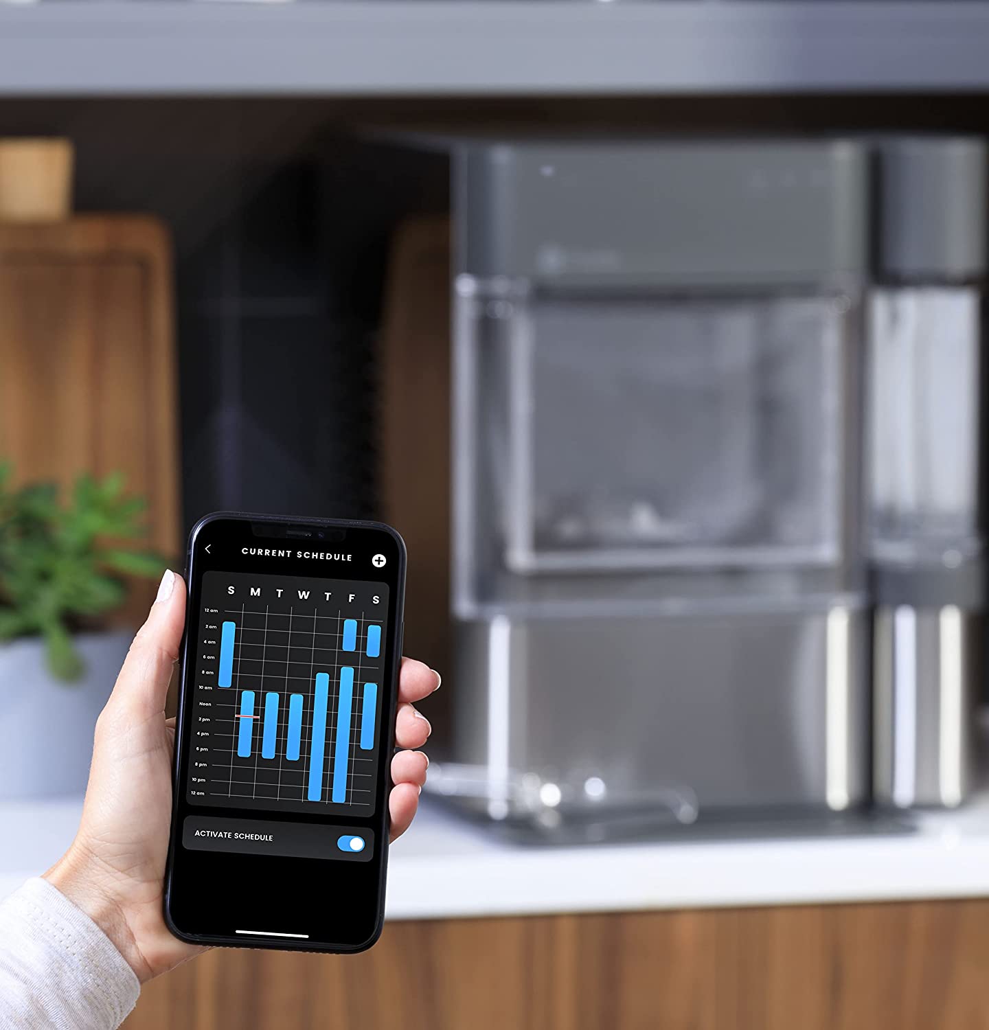 GE Profile Opal 2.0 | Countertop Nugget Ice Maker | Ice Machine with WiFi Connectivity | Smart Home Kitchen Essentials | Black Stainless