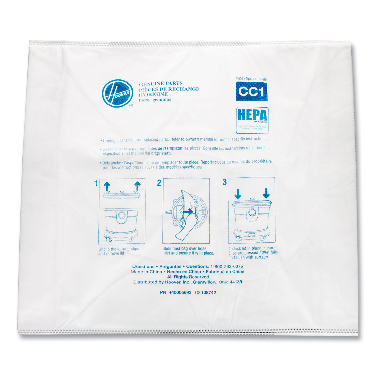 Disposable Vacuum Bags by Hooverandreg; Commercial HVRAH10363