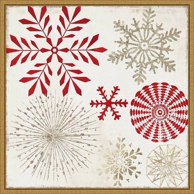 X 16 quot Christmas Snowflakes By Pi Studio Framed Canvas Wall Art Amanti Art