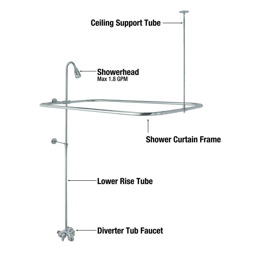 DANCO Add-A-Shower Kit for Claw foot Tub in Chrome 52406