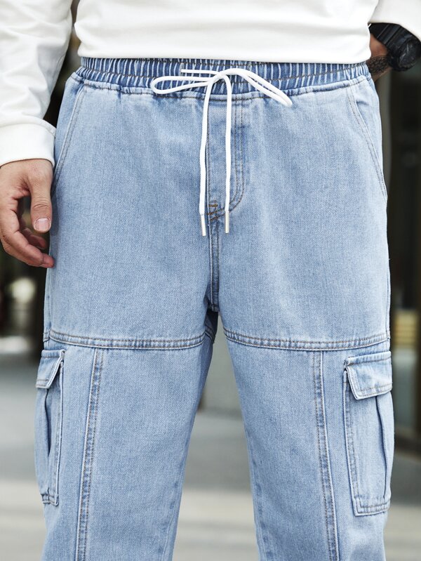 Sporsity Men Cotton Flap Pocket Side Jogger Jeans