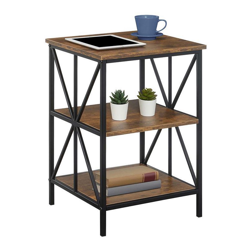 Convenience Concepts Tucson Starburst End Table with Shelves