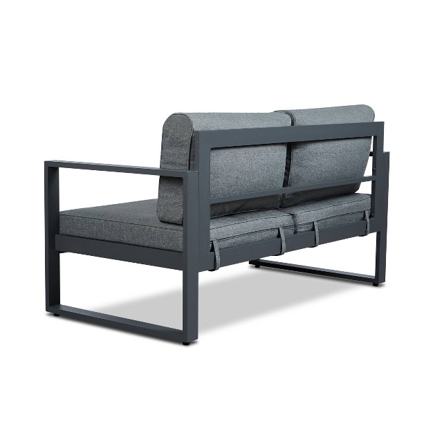 Baltic Patio Patio Loveseat Gray Real Flame