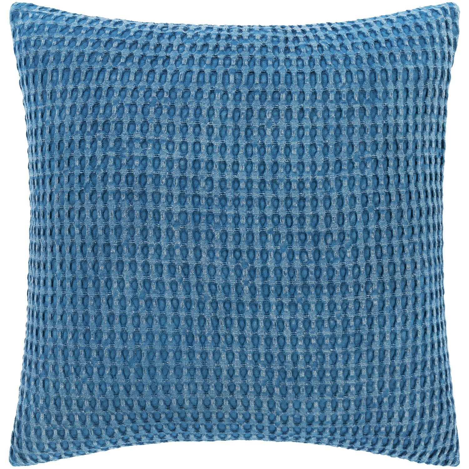 Waffle Woven Pillow in Bright Blue