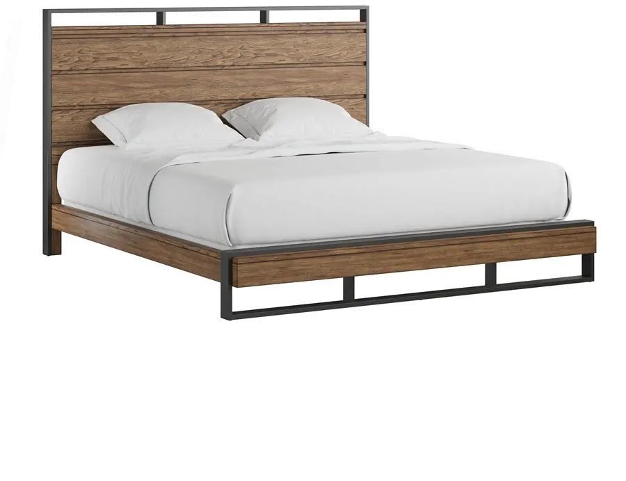 Hedrick Brown and Black Queen Platform Bed