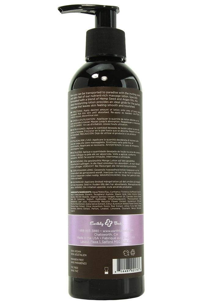 Hemp Seed Massage Lotion 8oz/237ml in Lavender