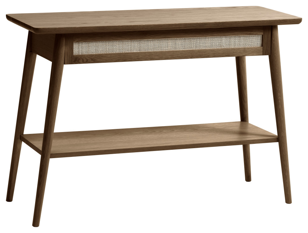 Modern Oak and Rattan Console Table With Drawer   Tropical   Console Tables   by Unique Furniture  Houzz