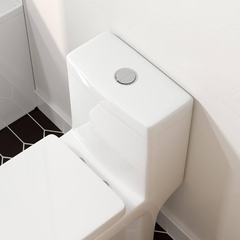 HOROW 1-piece 0.81.28 GPF Dual Flush Round Toilet in White with Seat Included HR-0033S