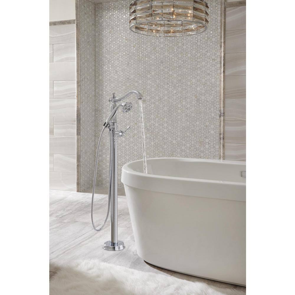 Delta Synergy 60 in. x 32 in Soaking Bathtub with Center Drain in High Gloss White B14416-6032-WH