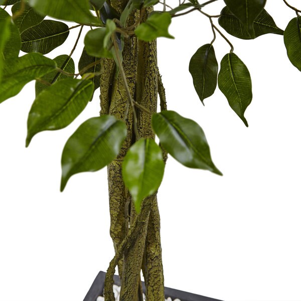 Nearly Natural Grey 6.5foot Ficus Tree Indoor or Outdoor Planter