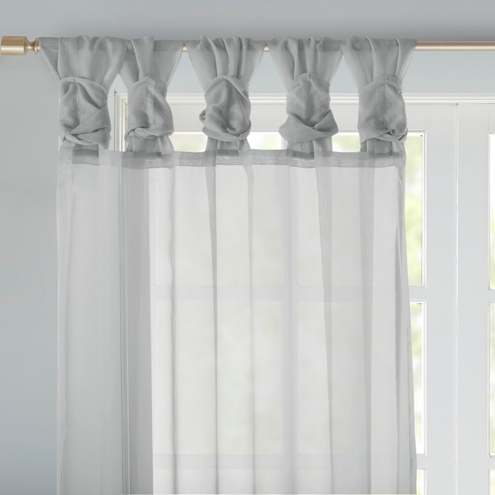 Madison Park Elowen Twisted Tab Voile Sheer Window Curtain Pair