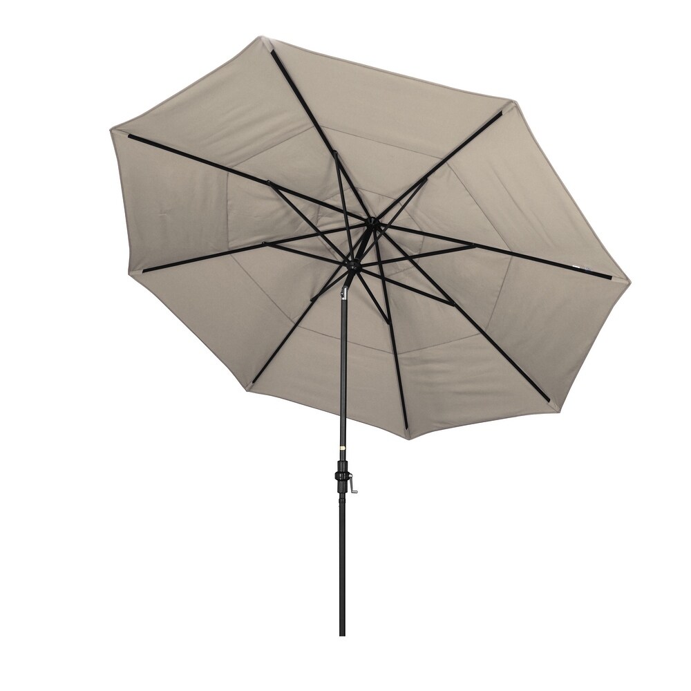 California Umbrella 11 Foot Round Aluminum  Crank Open Collar Tilt Patio Umbrella  Sunbrella Fabric
