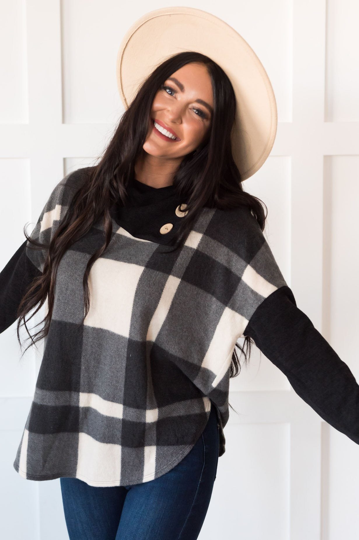 Nice & Cozy Modest Poncho Sweater