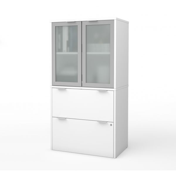 Bestar i3 Plus Lateral File with Storage Cabinet in White