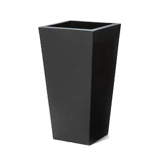 Step2 15 in. x 28 in. Tremont Tall Square Tapered Planter Onyx Black 523499