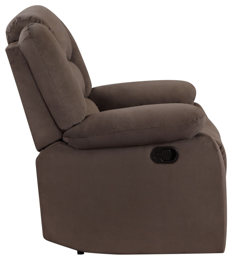 Callan Contemporary Microfiber Recliner Sofa   Transitional   Sofas   by Luxuriant Furniture  Houzz