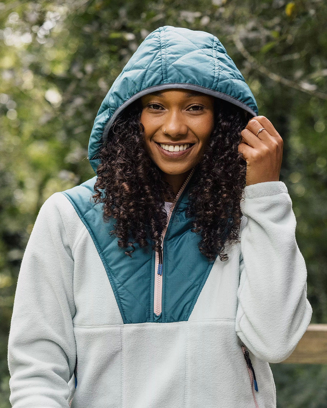 Juana Recycled Polar Hooded Fleece - Surf Spray