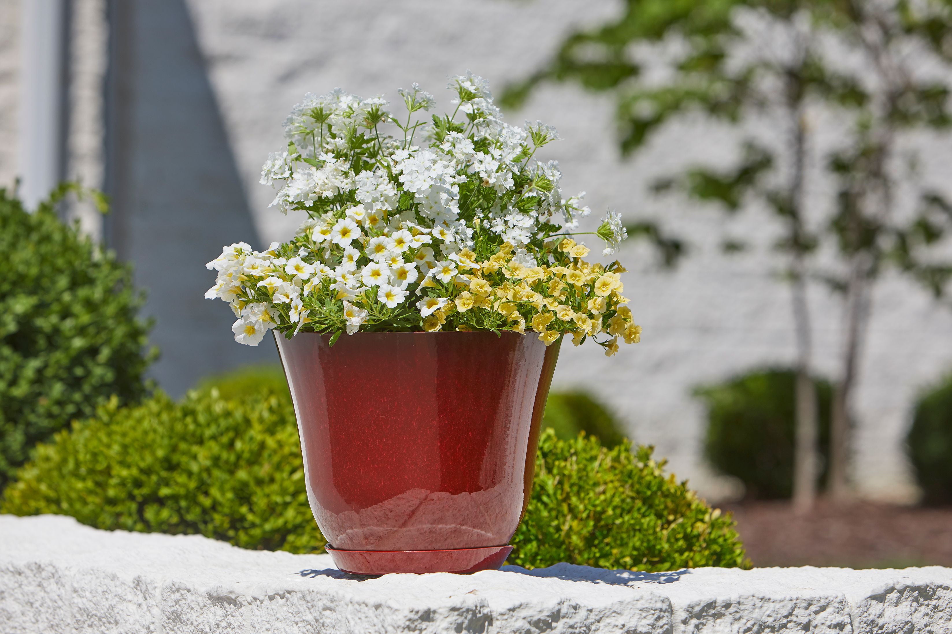 Better Homes & Gardens 22in Arnette Red Plastic Planter