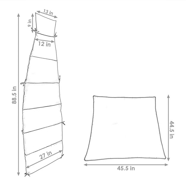 Sunnydaze Replacement Cushion And Umbrella Fabric For Outdoor Hanging Lounge Chair