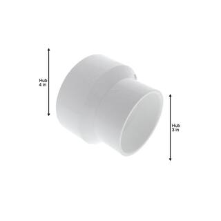 NIBCO 4 in. x 3 in. PVC DWV Hub x Hub Reducing Coupling C4801HD43