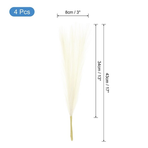 4pcs Faux Pampas Grass 17 Inch 6 Stem Artificial Grass for Decor