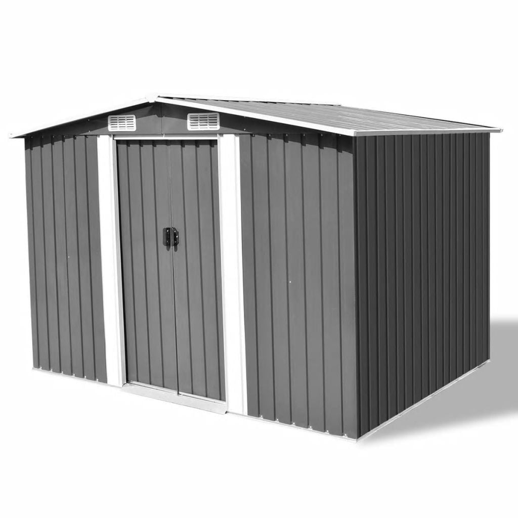 Abody Garden Storage Shed Gray Metal 101.2"x80.7"x70.1"