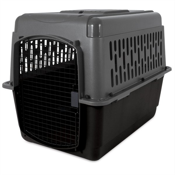 Aspen Pet Traditional Dog and Cat Kennel， Gray/Black