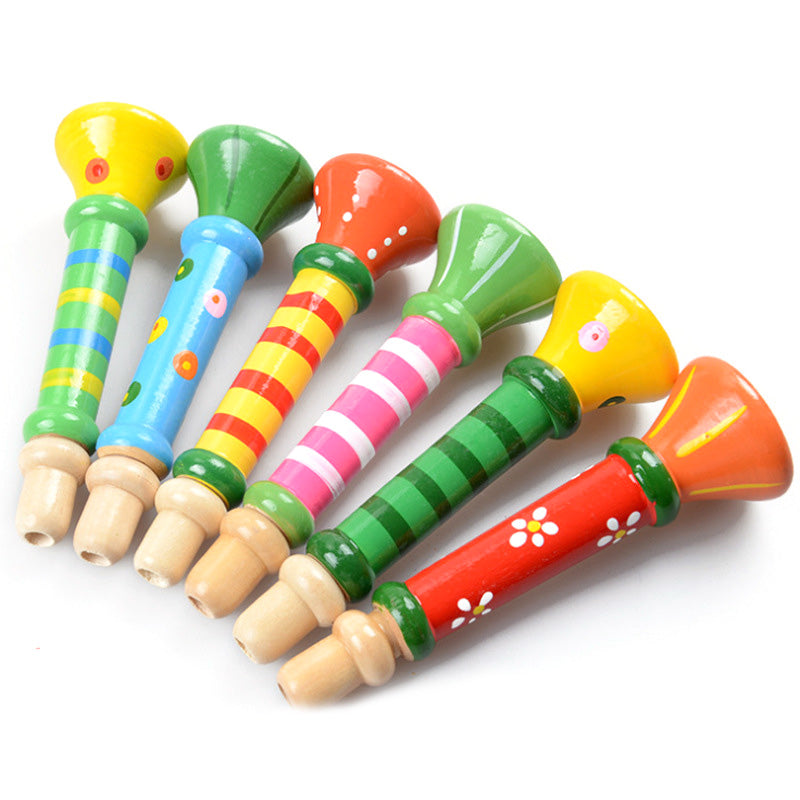 Baby Wooden Small Horn Whistle Musical Toys Gift Colorful Developmental Toy For kids and children music instrumental toys