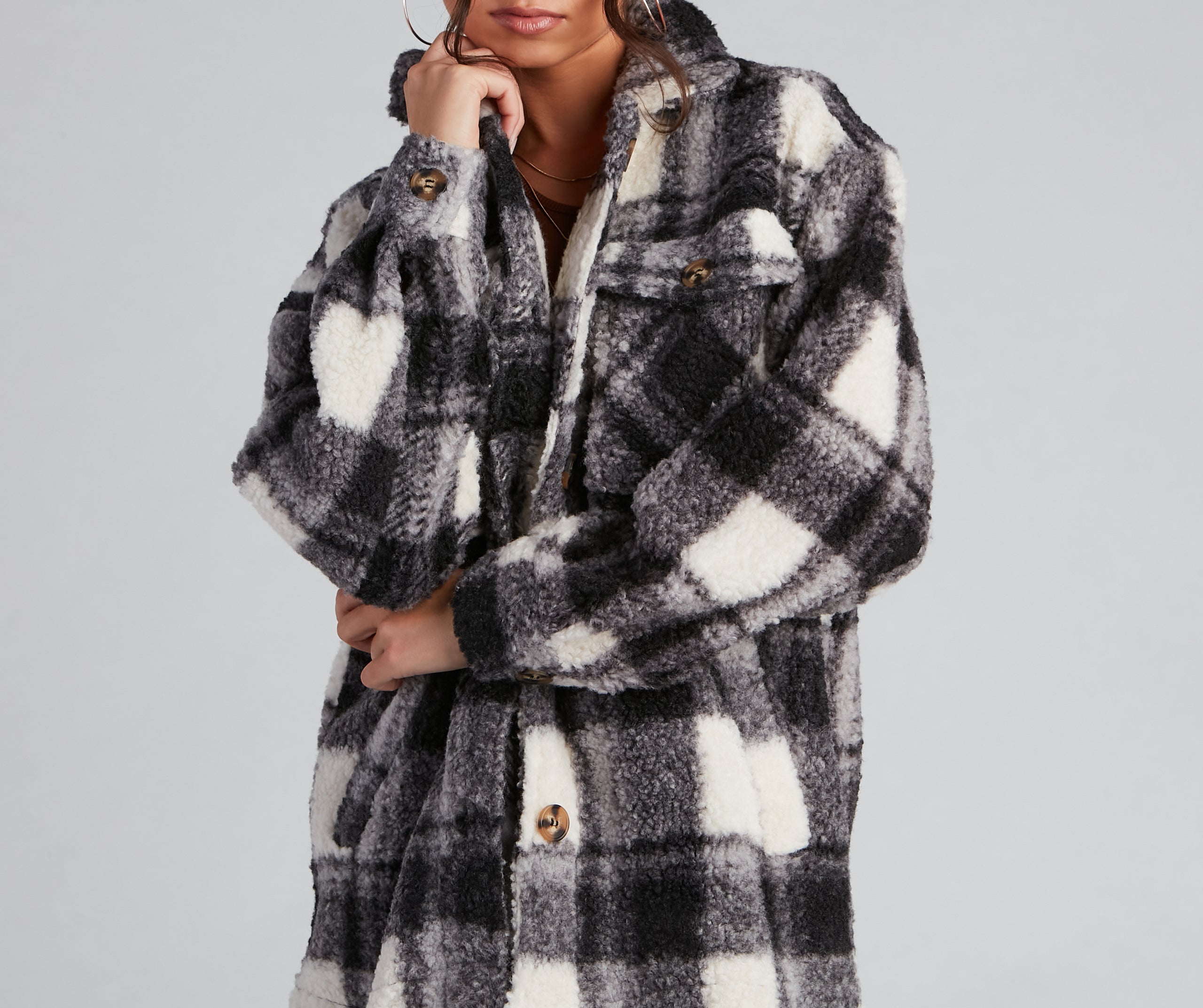 Cozy Layers Plaid Sherpa Shacket