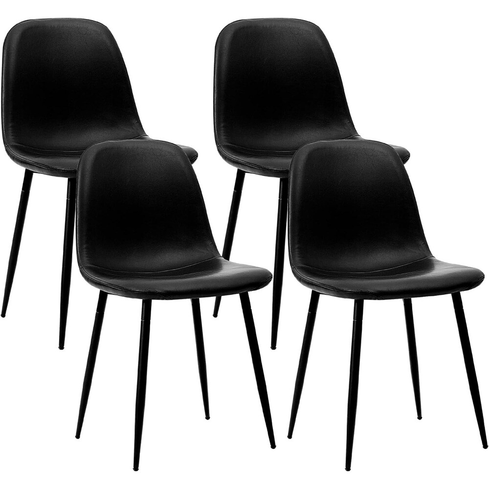 Faux Leather Back Modern Side Dining Chair(Set of 4) by CangLong