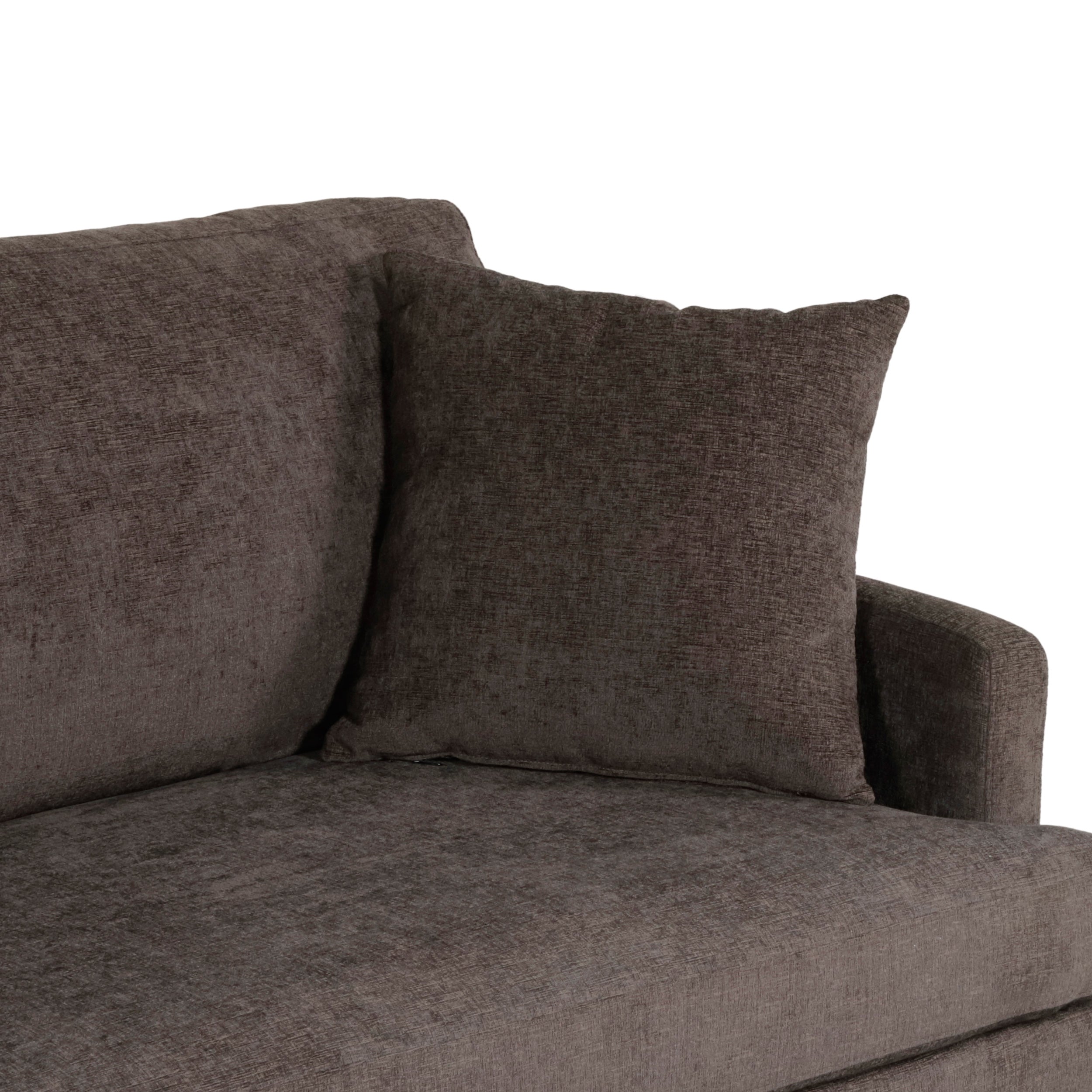 Adut Contemporary 3 Seater Fabric Sofa with Accent Pillows