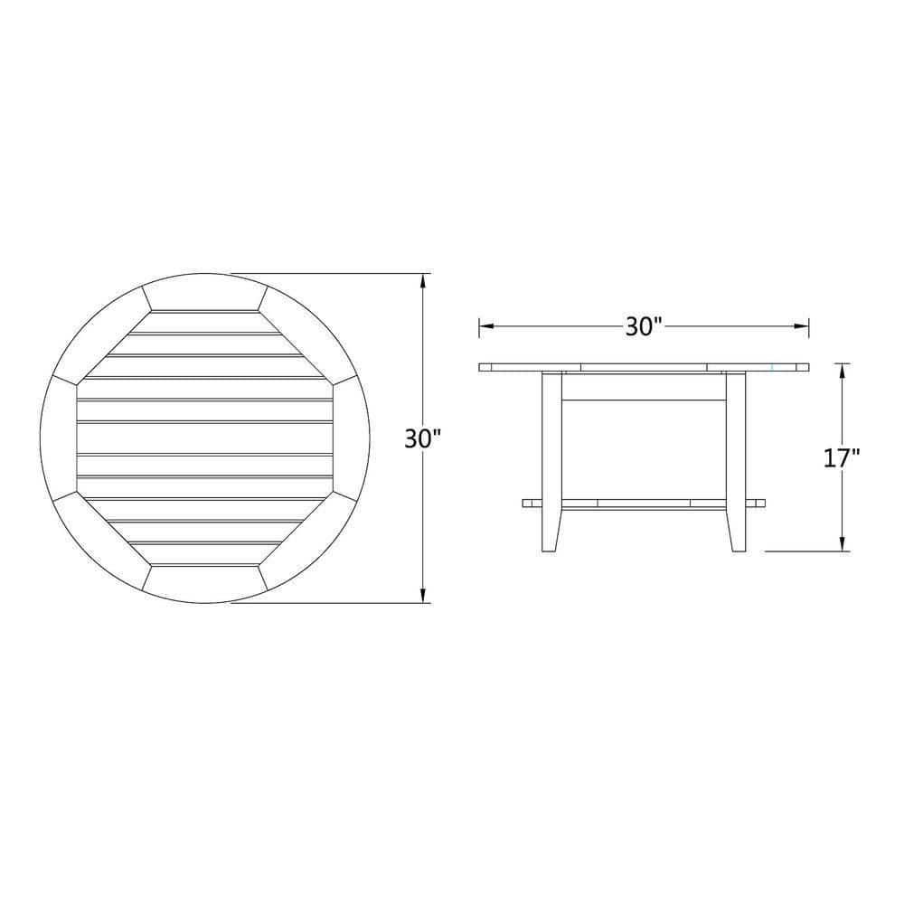 Cambridge Casual Wales Round Wood Outdoor Coffee Table