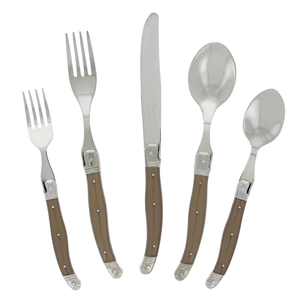 French Home Laguiole 20-Piece Faux Bronze Stainless Steel Flatware Set (Service for 4) LG128