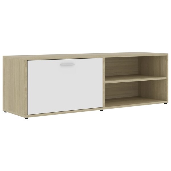 TV Cabinet White and Sonoma Oak 47.2