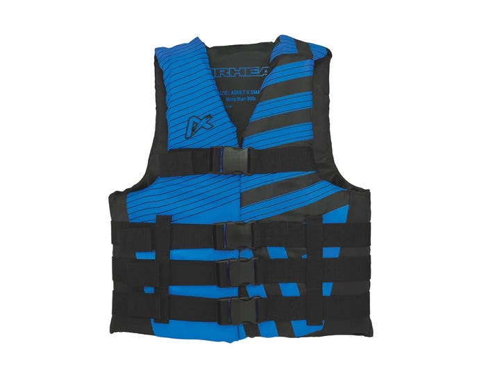 Airhead Mens TREND Life Vest， Black/Sky Blue， S/M - 30081-04-A-BKSB-RK