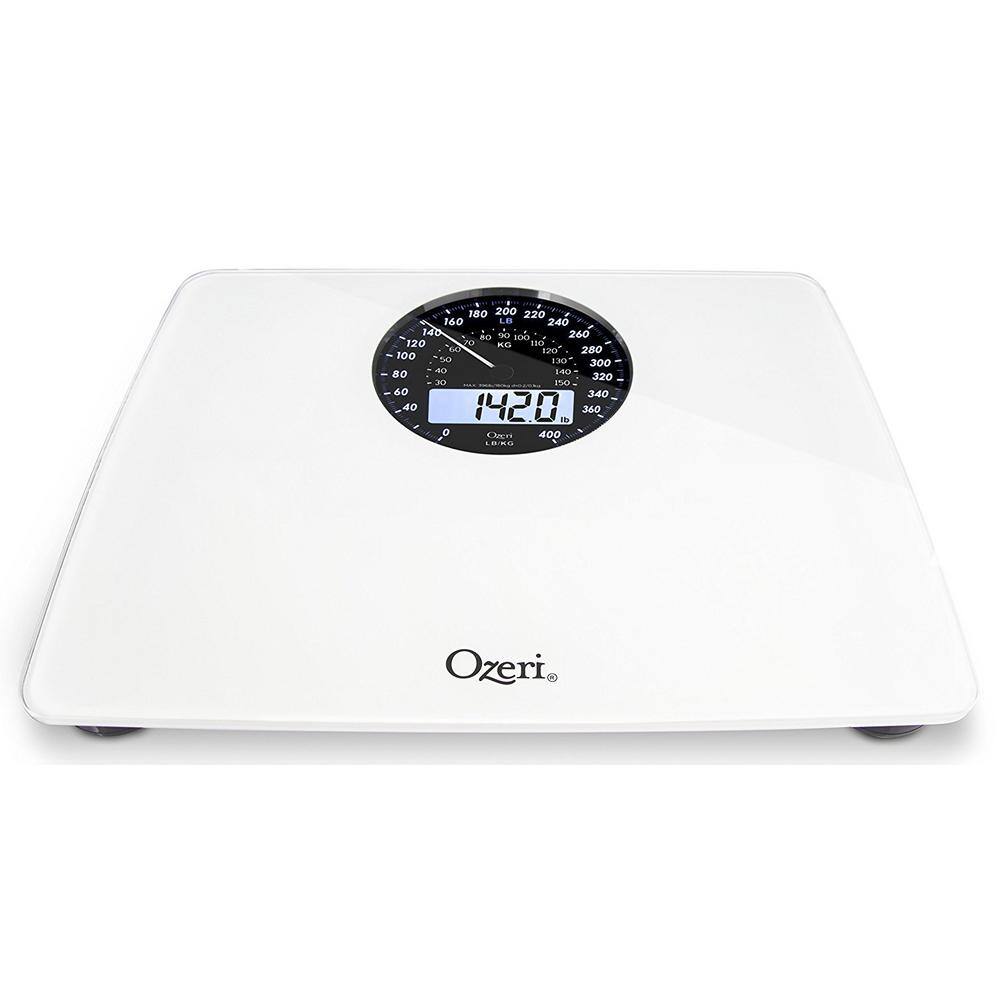 Ozeri Rev Digital Bathroom Scale with Electro-Mechanical Weight Dial ZB23-W