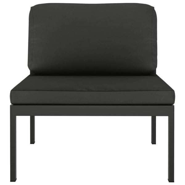 2-Seater Patio Sofa with Cushions Aluminum Anthracite - Overstock - 36196027