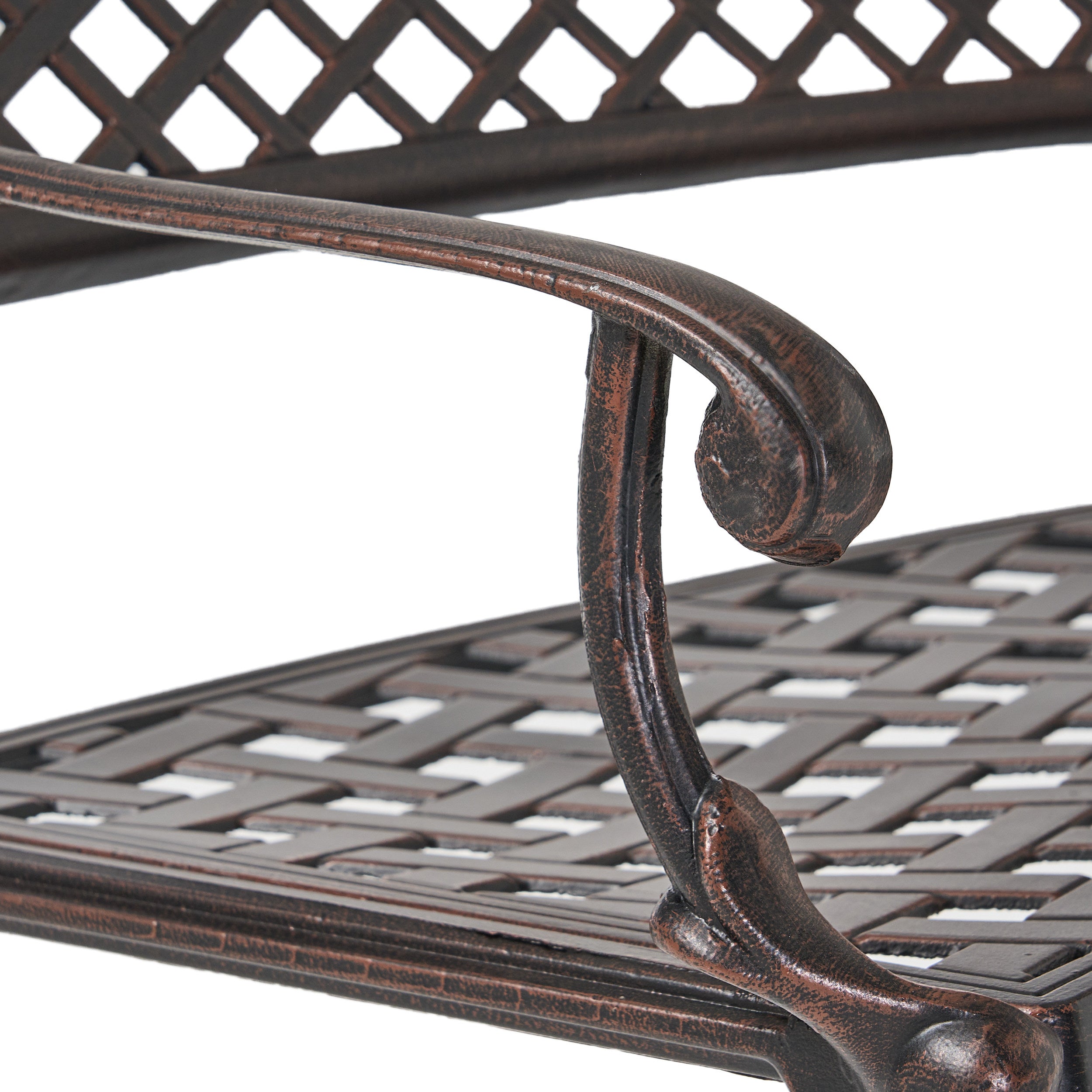 Bainbridge Outdoor Antique Copper Cast Aluminum Bench