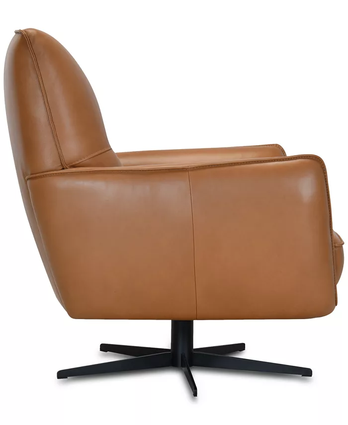 Furniture Jeddo 35 Leather Swivel Accent Chair