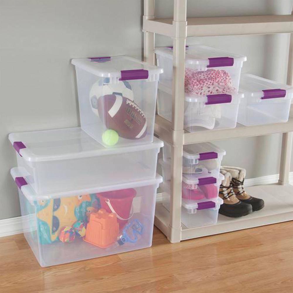 Sterilite 66 Qt. Latching Handle Storage Container in Nesting Clear (6-Pack) 6 x 17571706