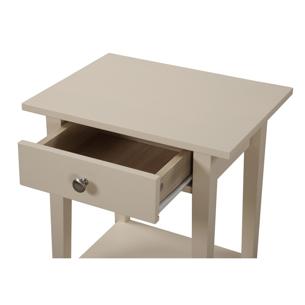 LYKE Home Open Shelf Beige Nightstand