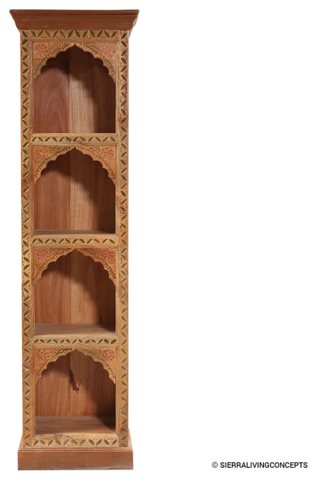 Traditional Rustic Solid Wood 4 Tier Bookcase   Mediterranean   Bookcases   by Sierra Living Concepts Inc  Houzz