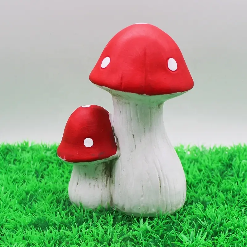 garden supplies wholesales Custom Cute red Large double mushroom statue ornament for Garden Decoration